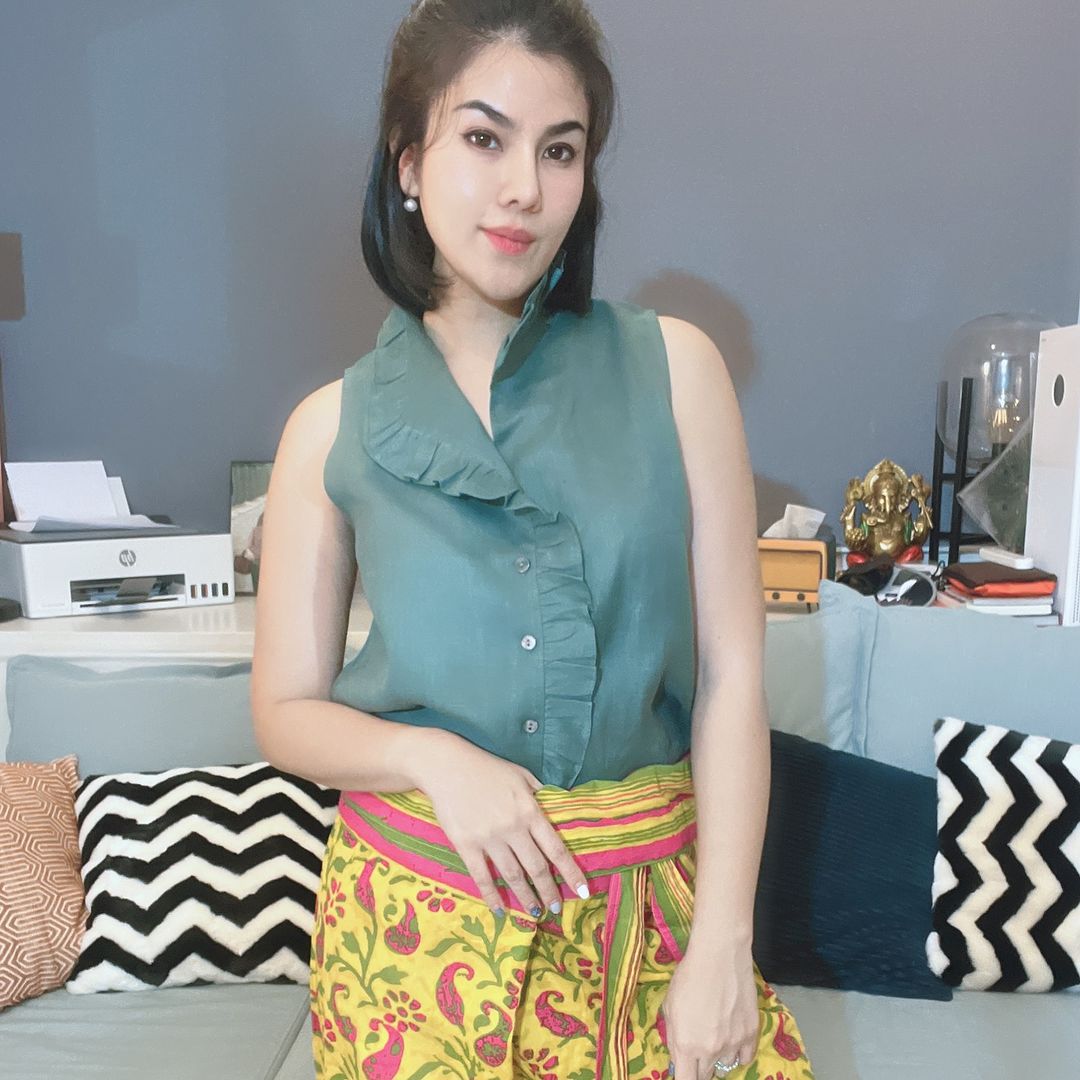 Green Linen Top For Women