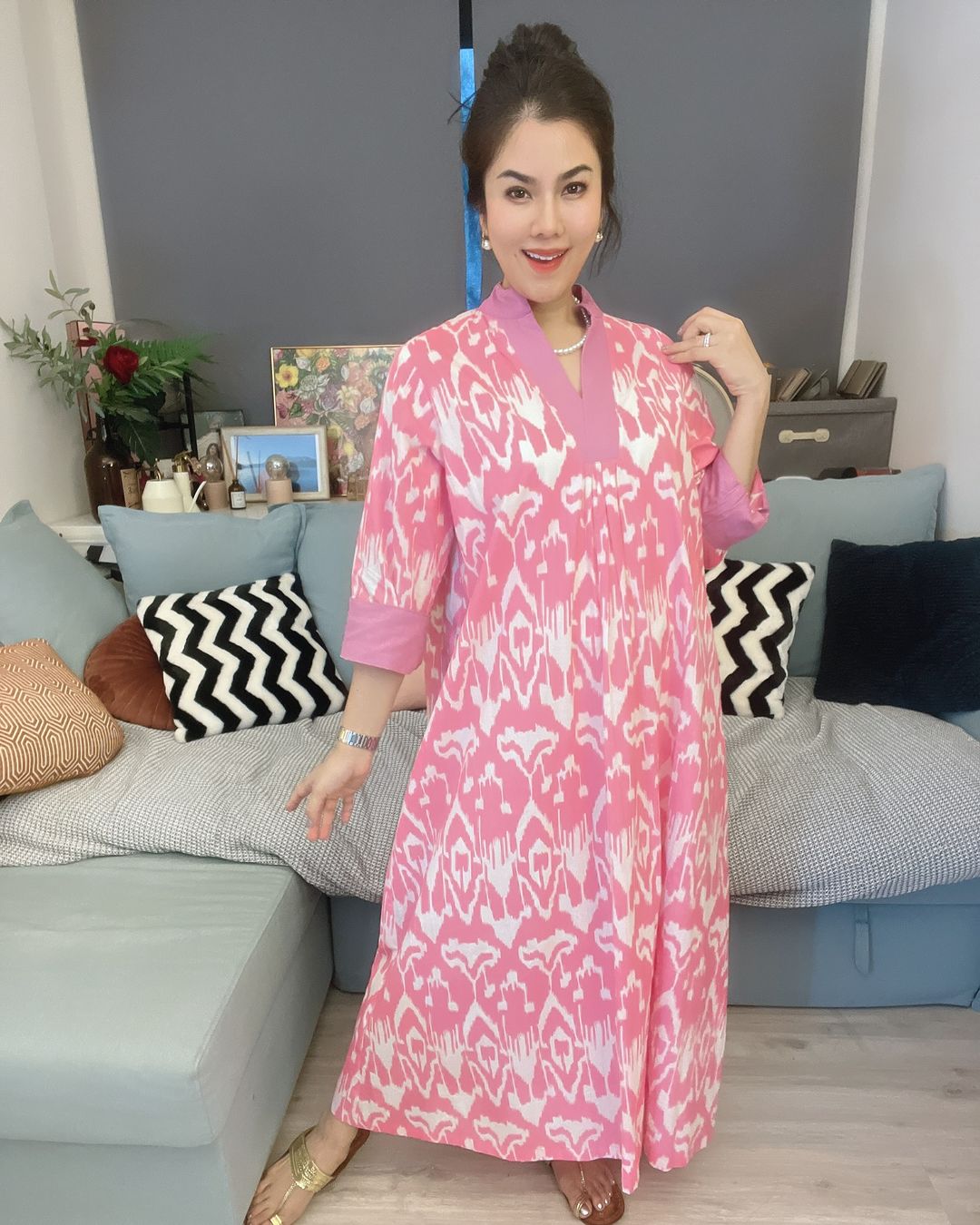 Pink Maharani Style Long Dress