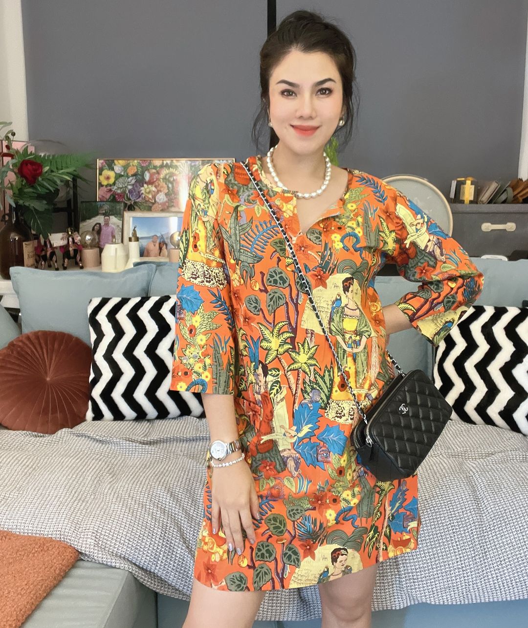 Multi Color Floral sleeve dress