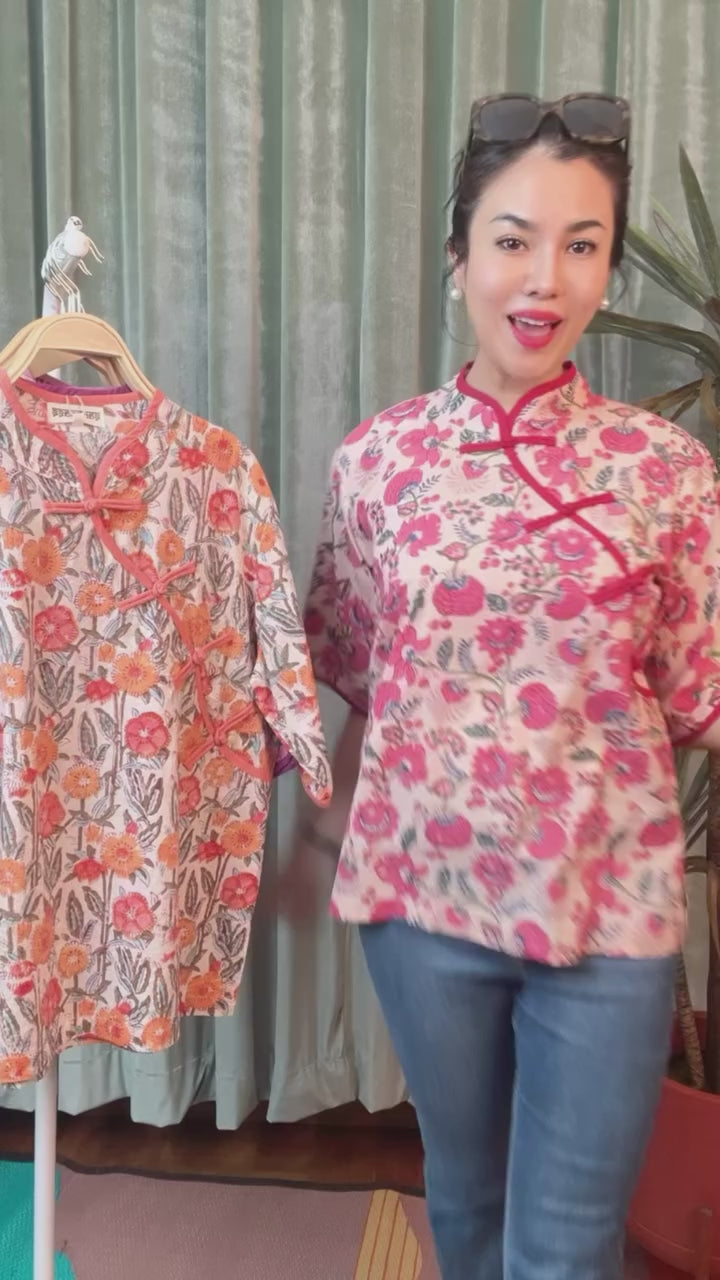 Orange Linen Shirt and Pant Set