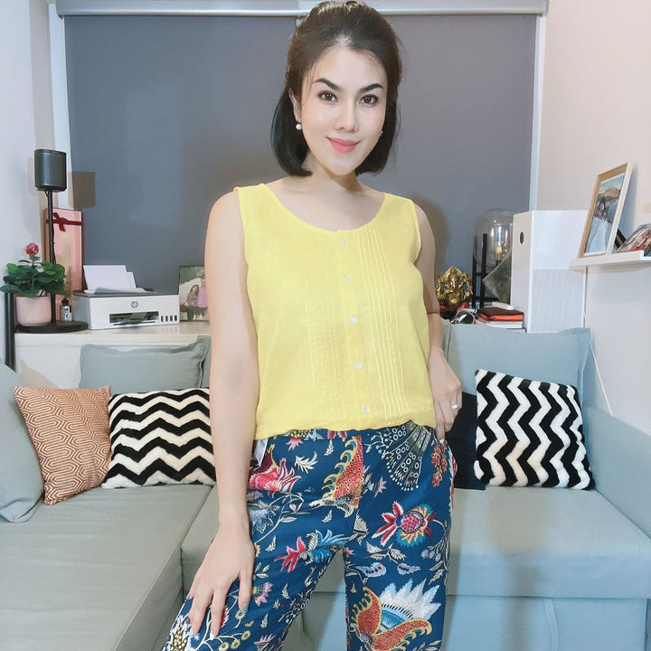 Indian Navy Blue Floral Cotton Pant
