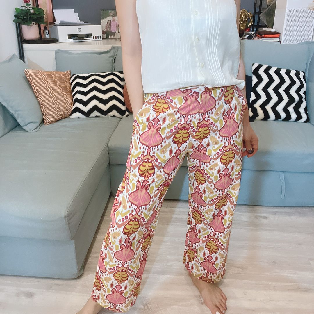 Indian Peach floral Cotton Pant