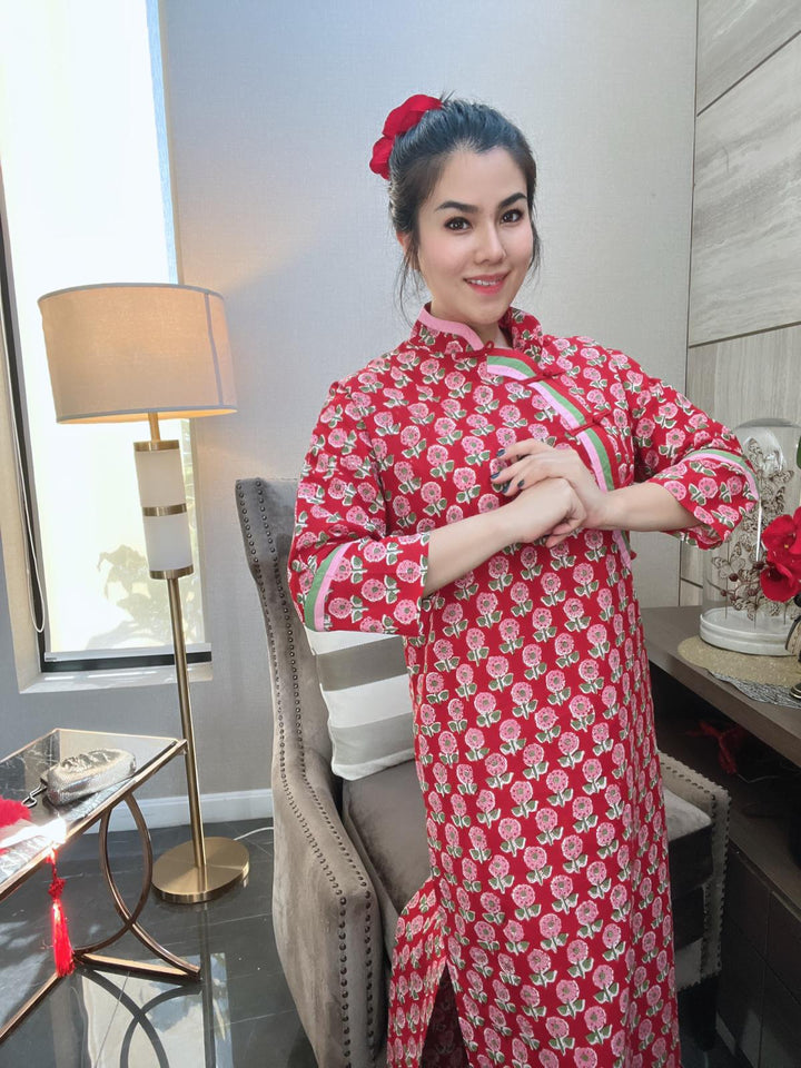 Red Cheongsam dress