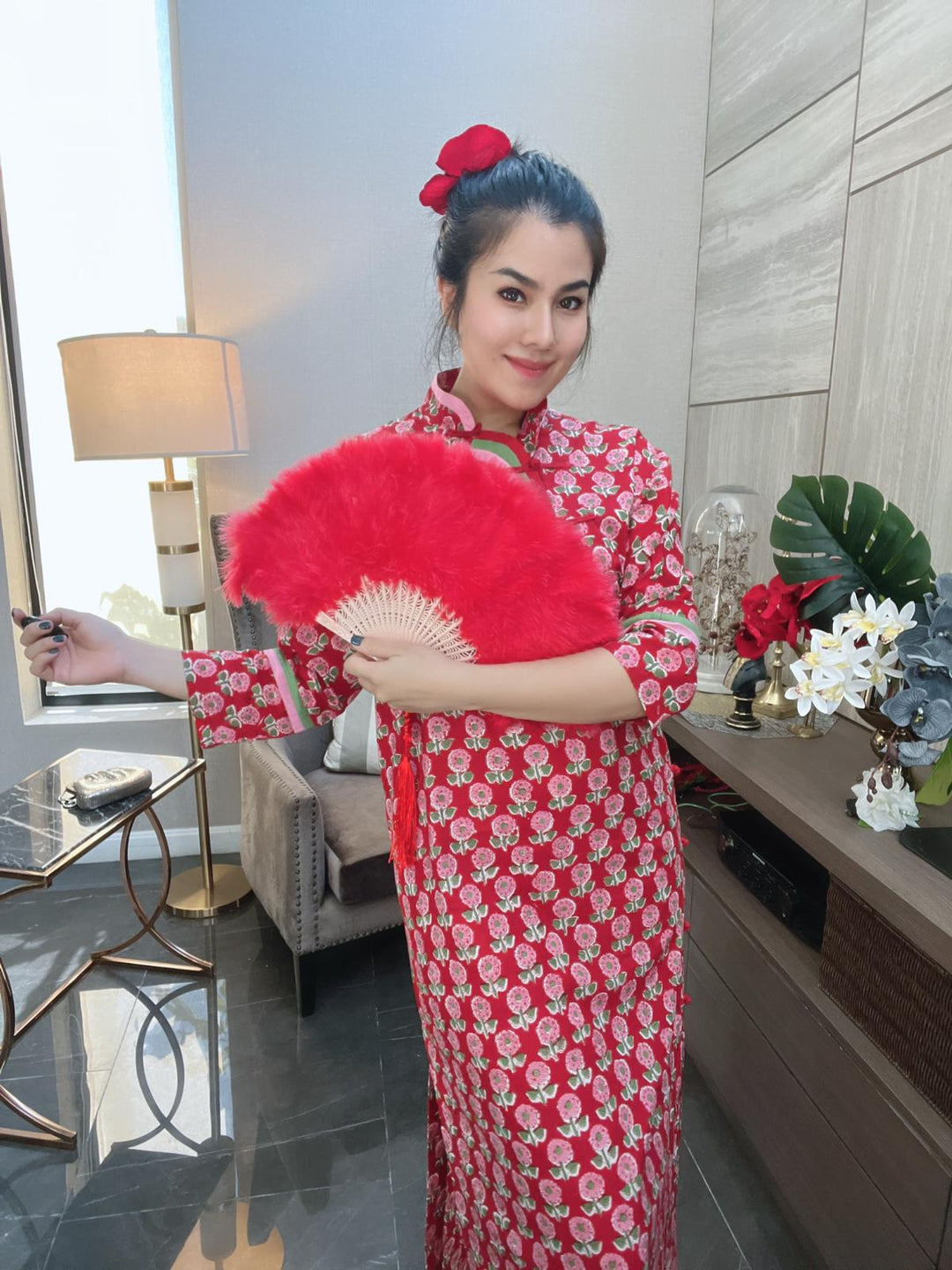 Red Cheongsam dress