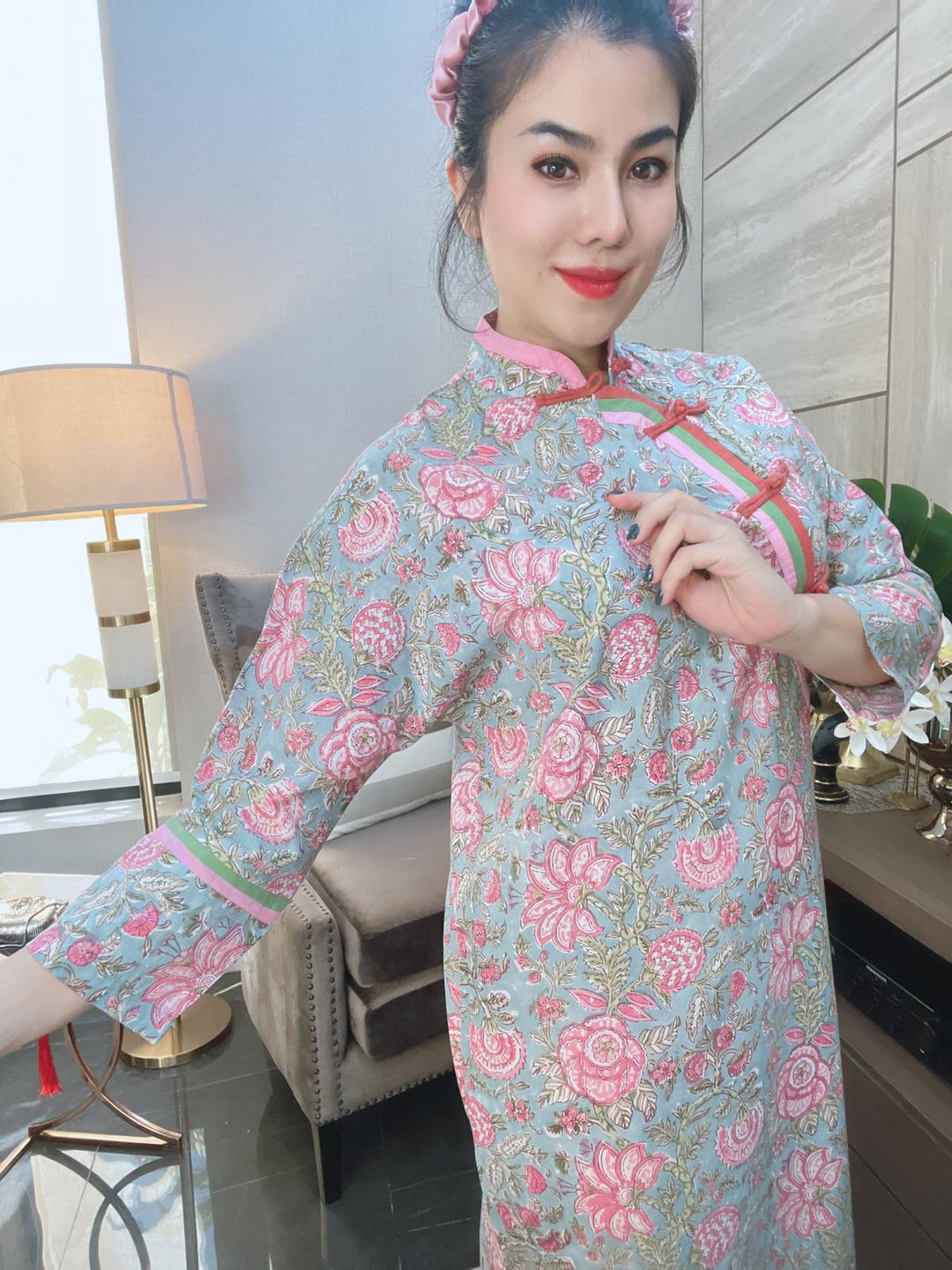 Pink Cheongsam dress