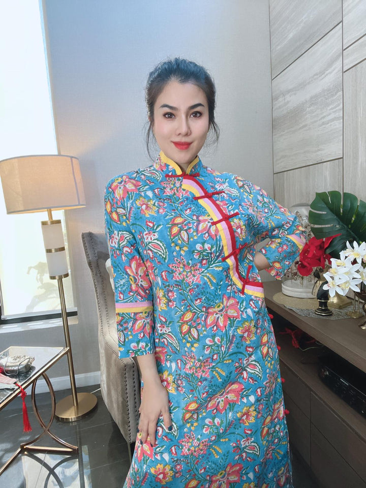 Blue Cheongsam dress