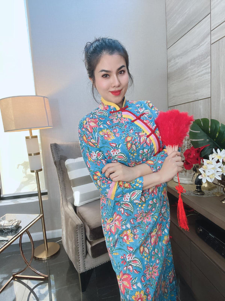 Blue Cheongsam dress