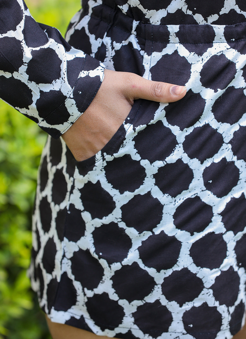 Black White Printed Playsuit