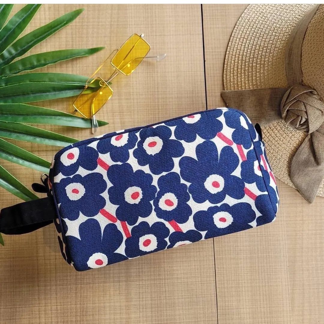 Blue And Red Floral Print Bag