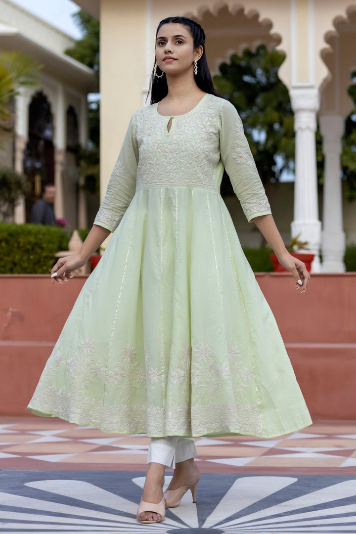 Chikankari Kurti- Hand Embroidered