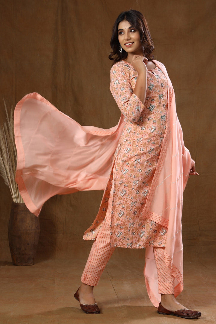 Pink Floral Print Suit Set