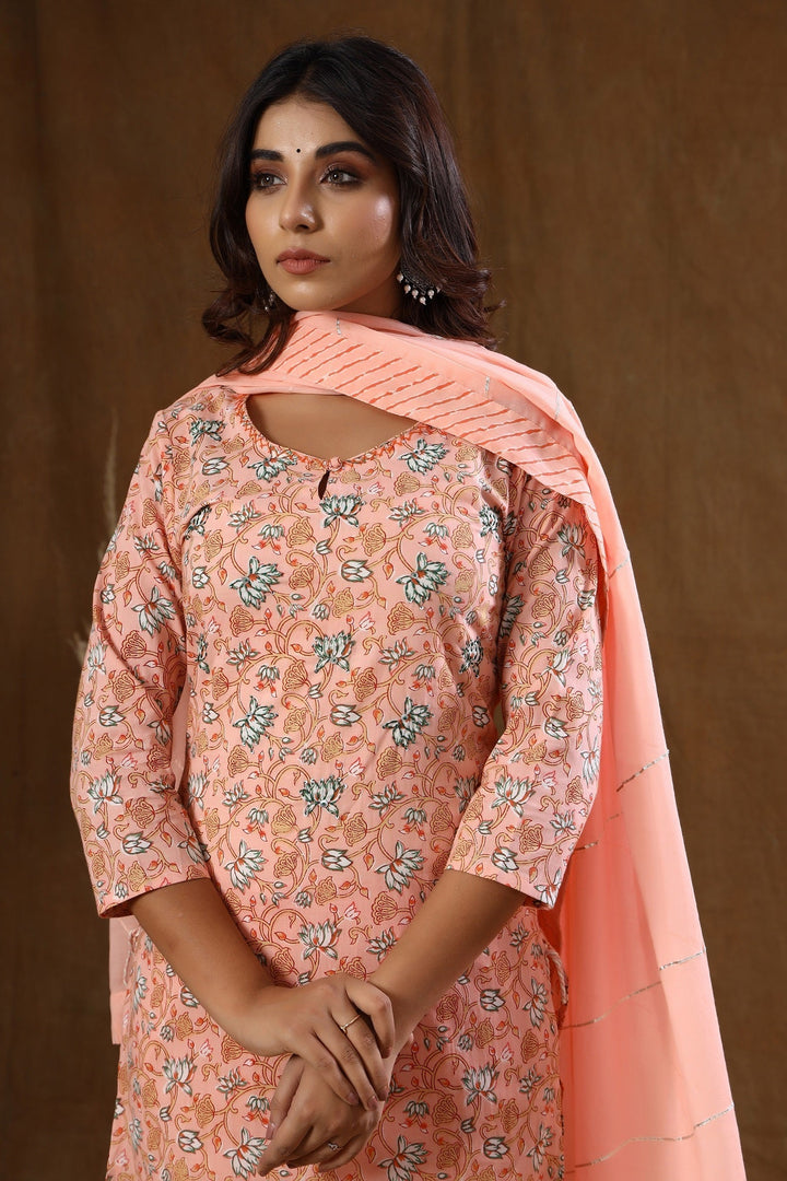 Pink Floral Print Suit Set