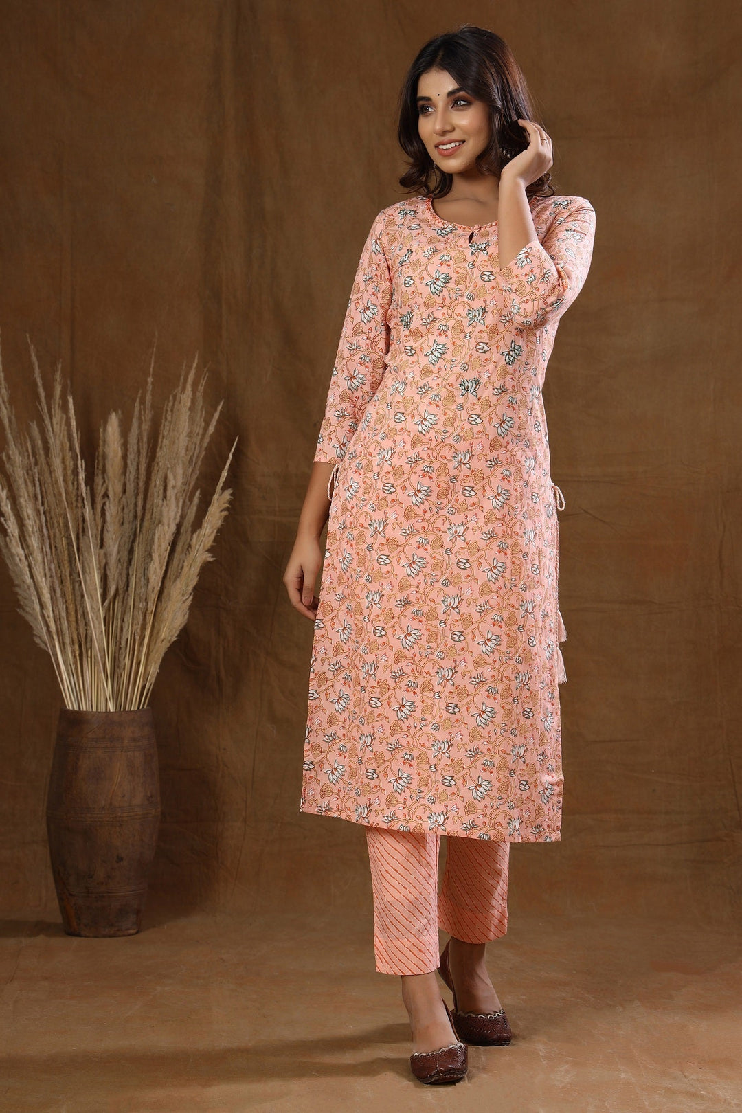 Pink Floral Print Suit Set