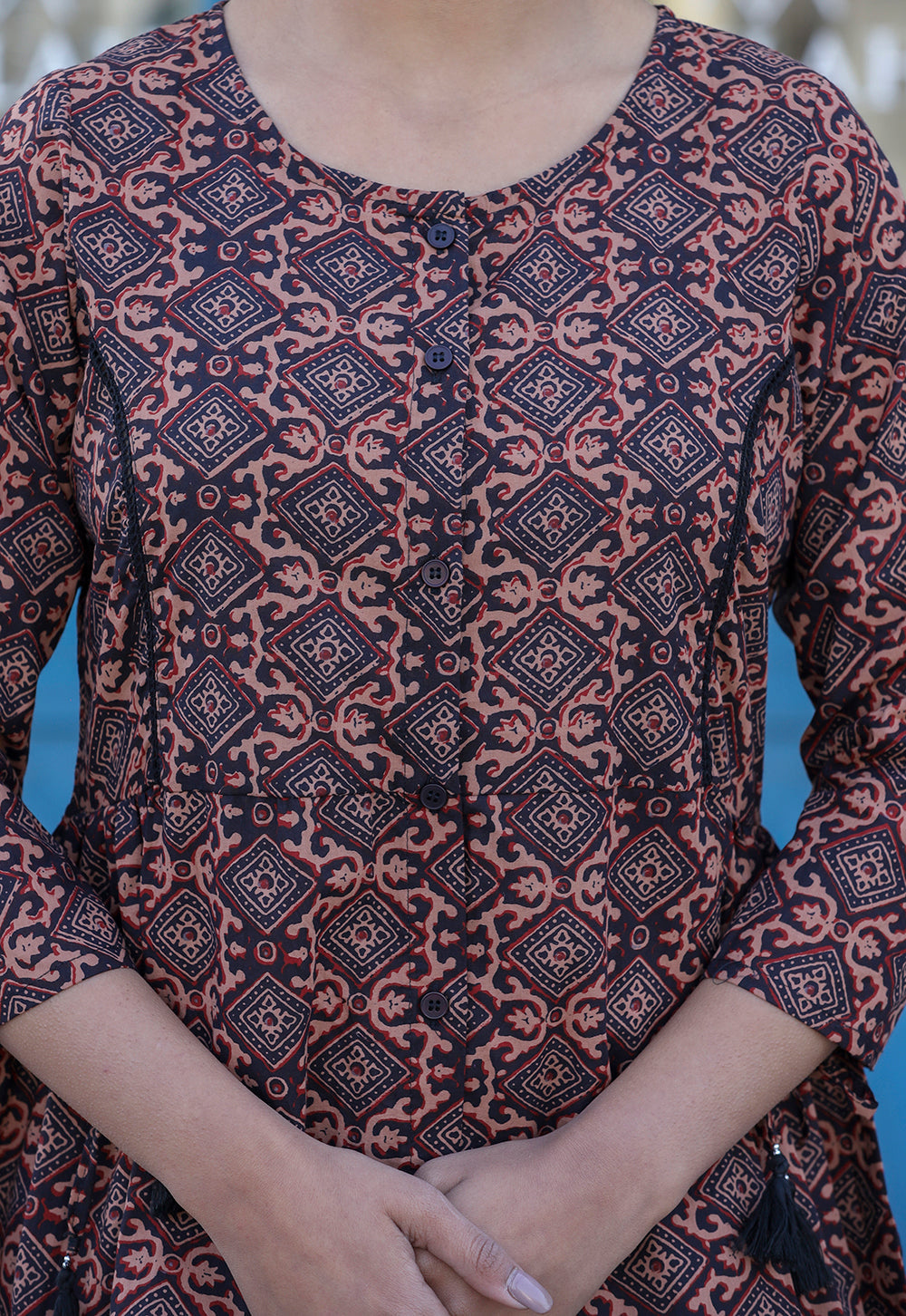 Coffee Brown Cotton Shirt Style Tunic