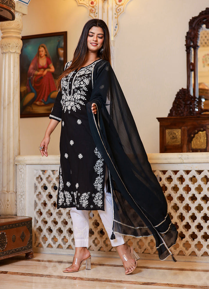 Black chikankari salwar kameez 