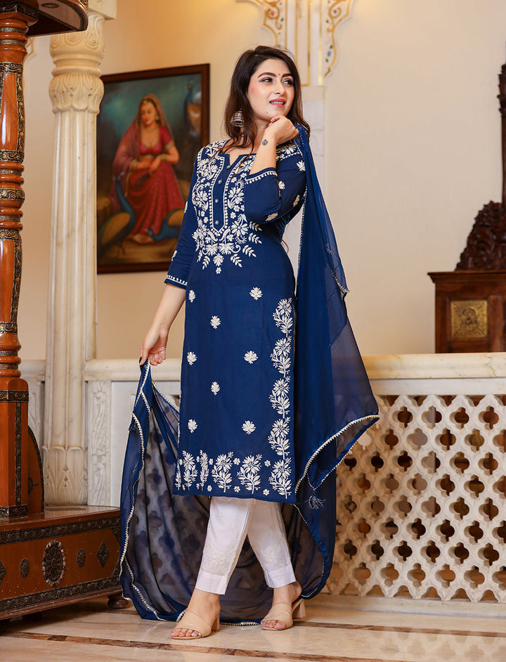 Chikankari Salwar Suit Set For Women