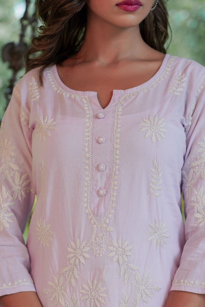 Purple Lucknow Chikankari Suit Set