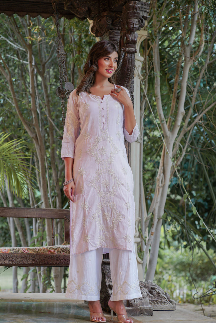 Purple Lucknow Chikankari Suit Set