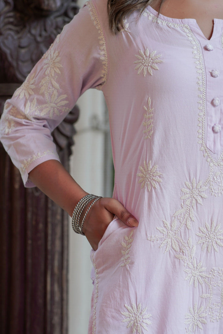 Purple Lucknow Chikankari Suit Set