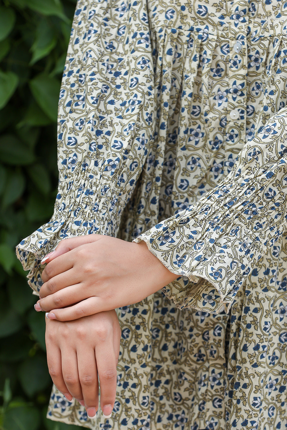 Green Printed Cotton Top