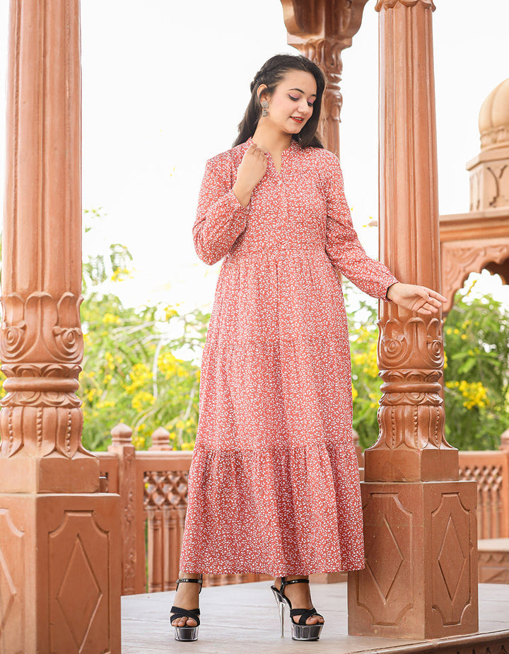 Floral Printed Pink Dress