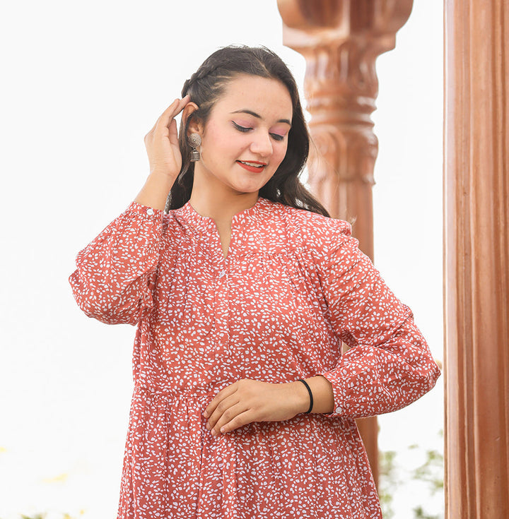 Floral Printed Pink Dress