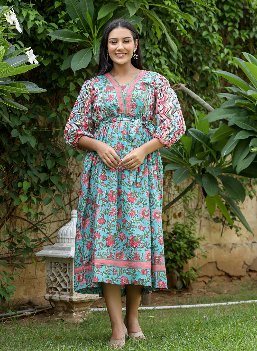 Hand Block  Printed Dress